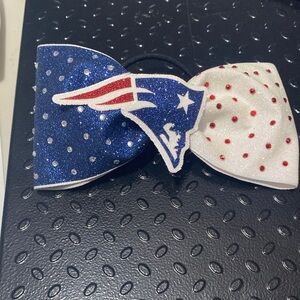 Patriots Kids Hair Bow - Blue and White